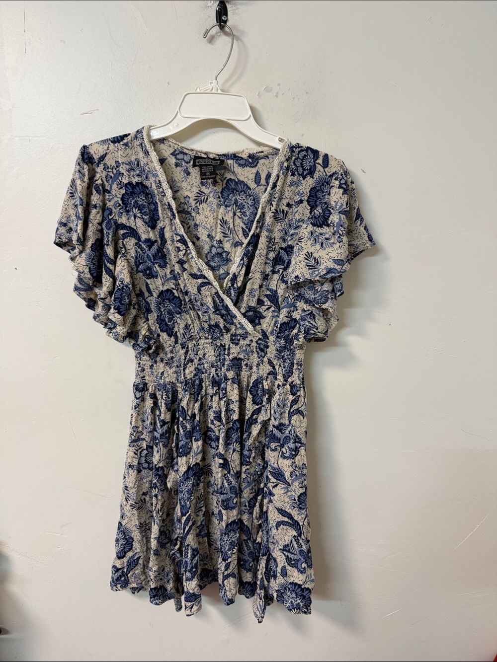 Angie Blue Floral Wrap Mini Dress